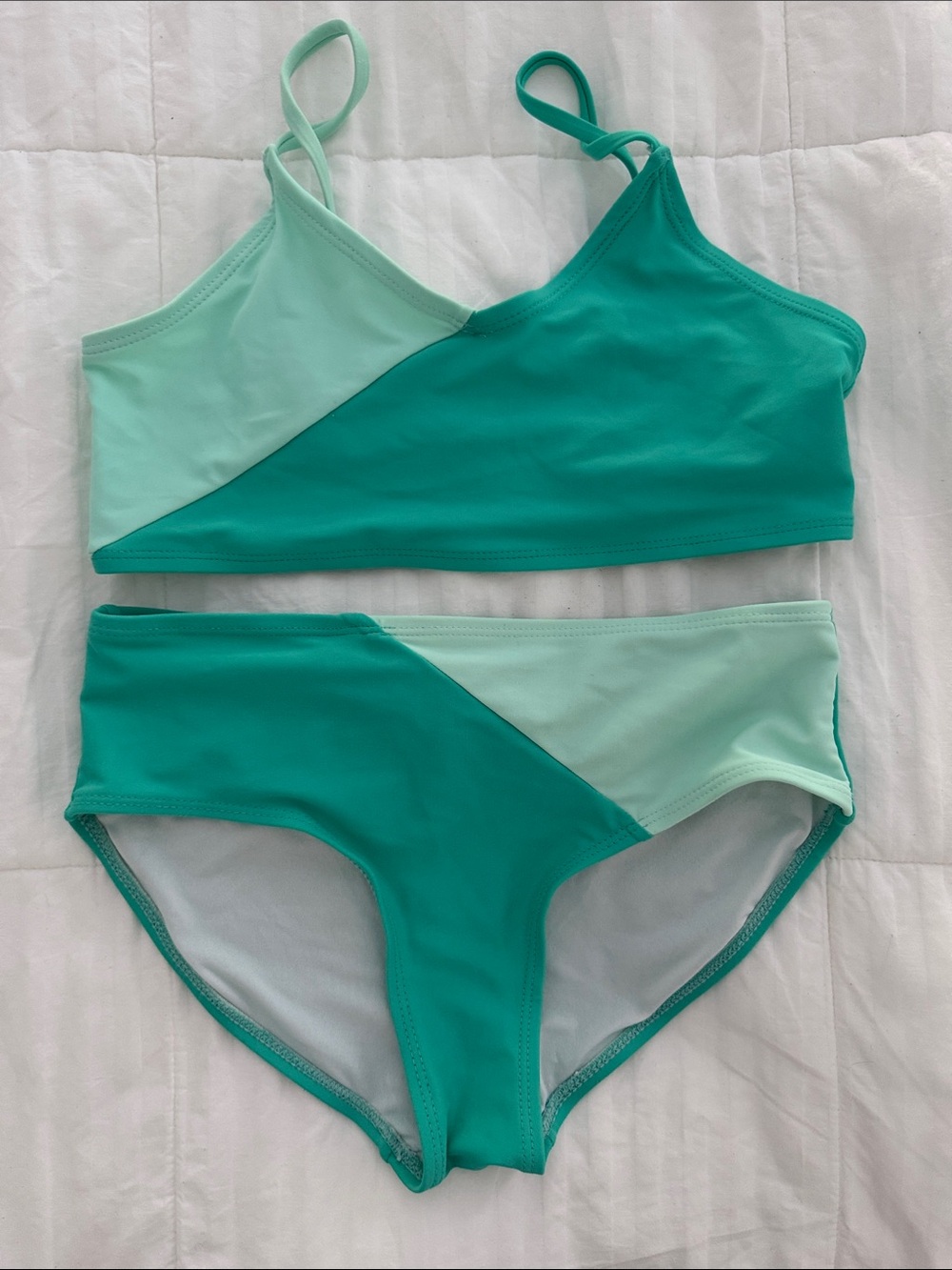 Two-Tone Mint Green girls Swim Bikini
